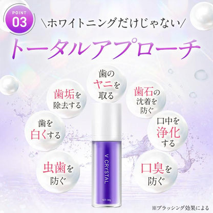 LUMIKA V CRYSTAL｜黄ばみ・着色汚れを落として白い歯へ導くホワイトニング歯磨きジェル